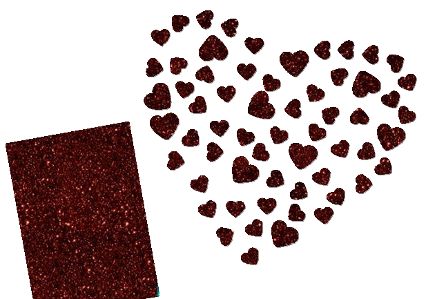 Glitzer Herzen-Set 60 Stück pink 