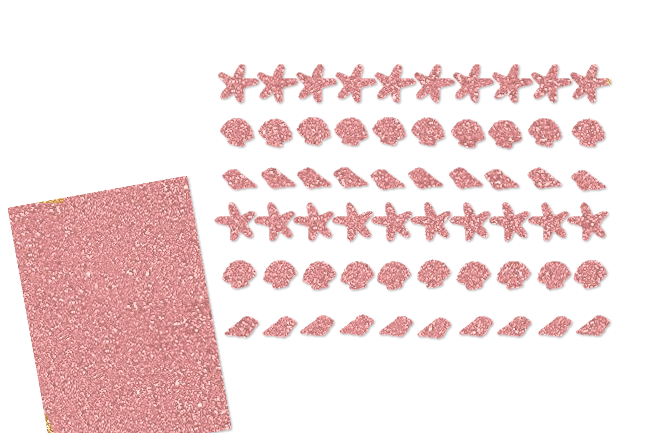 Glitzer Maritim Set  - Seesterne Muscheln Schnecken