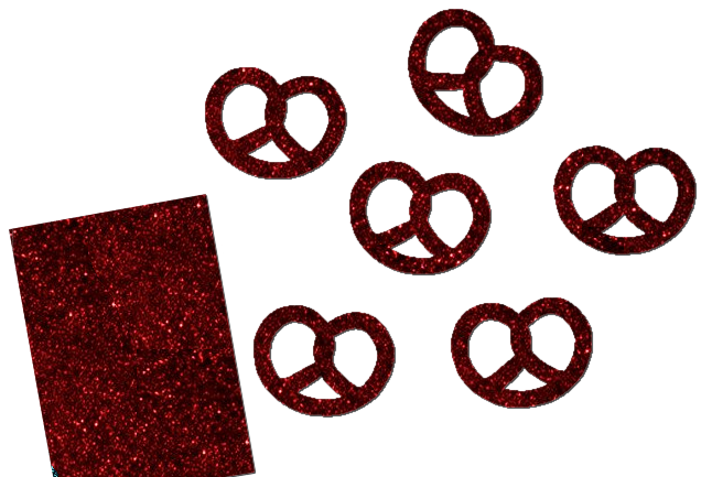 Glitzer Brezel Set 6 Stück