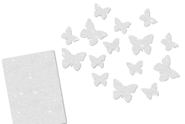 Glitzer Schmetterlingen-Set 15 teilig