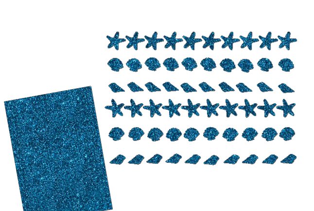 Glitzer Maritim Set  - Seesterne Muscheln Schnecken