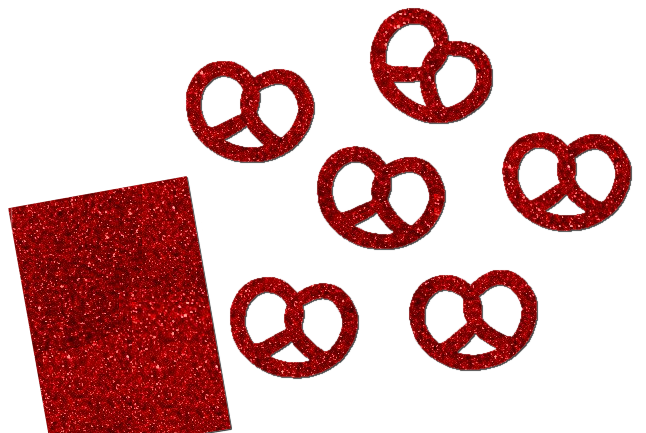 Glitzer Brezel Set 6 Stück