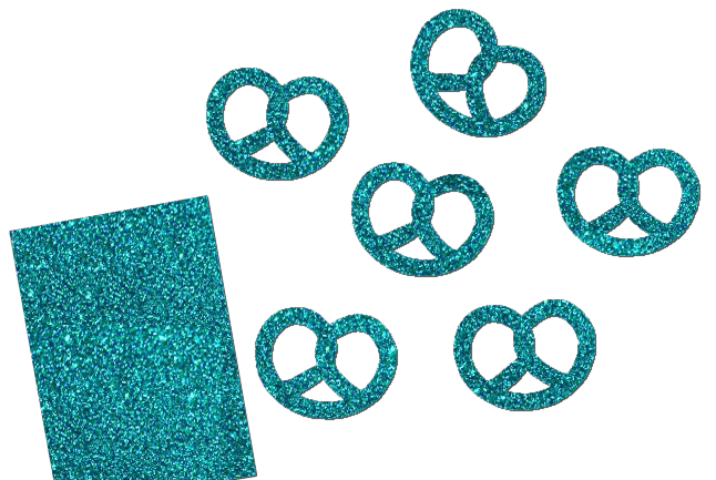 Glitzer Brezel Set 6 Stück