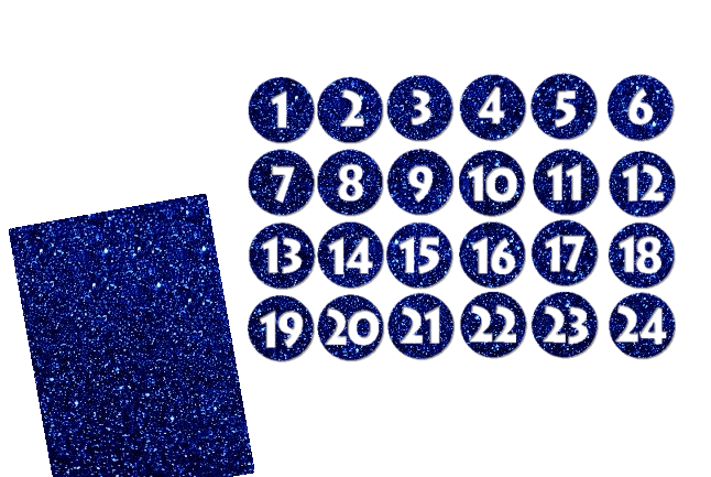 Glitzer Adventszahlen Kreis