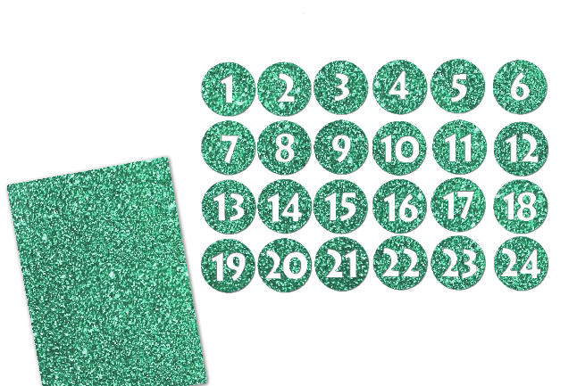 Glitzer Adventszahlen Kreis