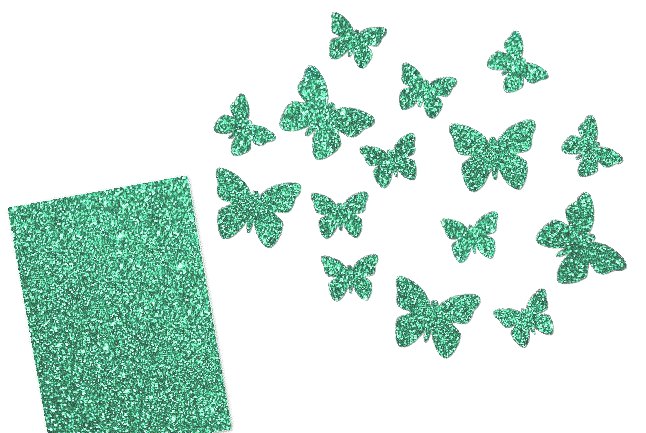 Glitzer Schmetterlingen-Set 15 teilig