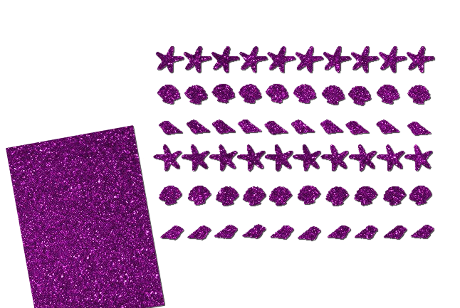 Glitzer Maritim Set  - Seesterne Muscheln Schnecken