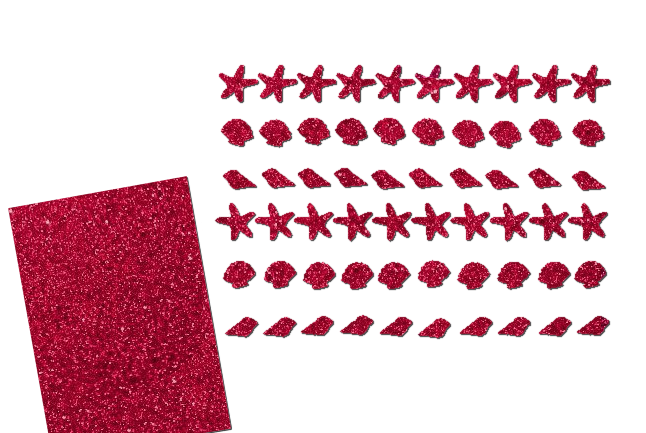 Glitzer Maritim Set  - Seesterne Muscheln Schnecken