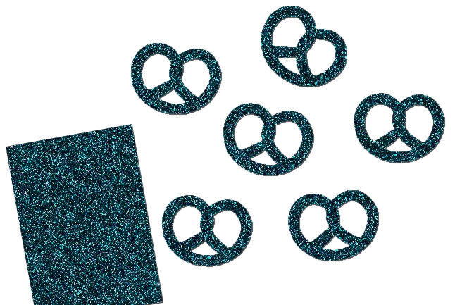 Glitzer Brezel Set 6 Stück