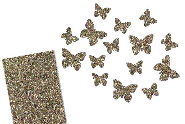 Glitzer Schmetterlingen-Set 15 teilig