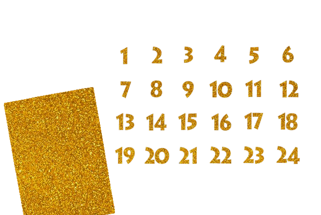 Glitzer Adventszahlen