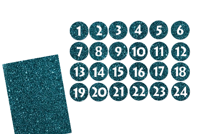 Glitzer Adventszahlen Kreis