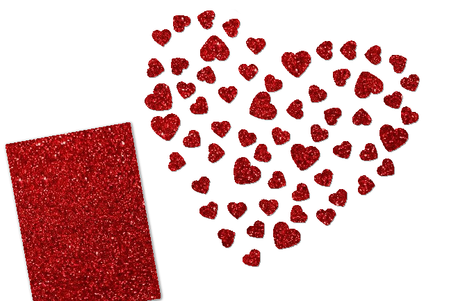 Glitzer Herzen-Set 60 Stück pink 