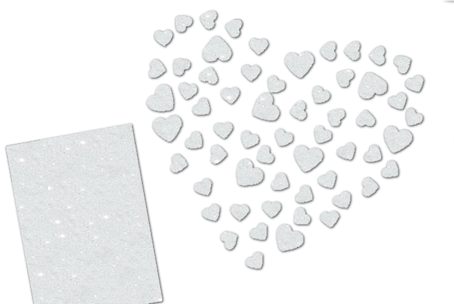 Glitzer Herzen-Set 60 Stück pink 