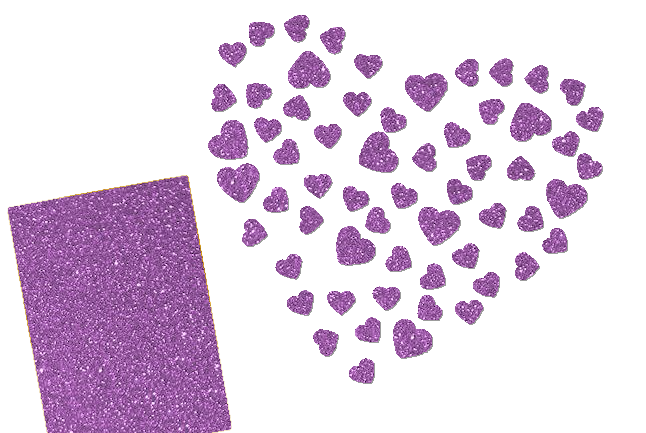 Glitzer Herzen-Set 60 Stück pink 