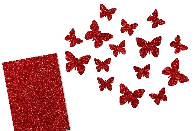 Glitzer Schmetterlingen-Set 15 teilig