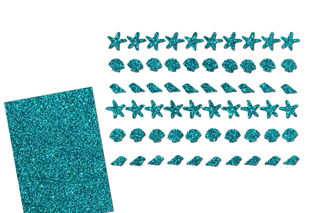 Glitzer Maritim Set  - Seesterne Muscheln Schnecken