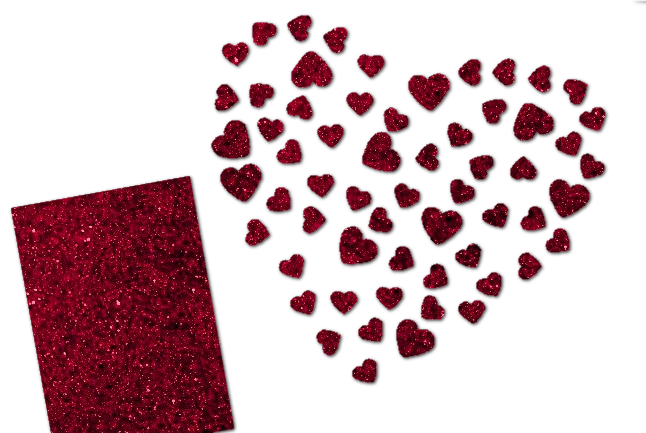 Glitzer Herzen-Set 60 Stück pink 