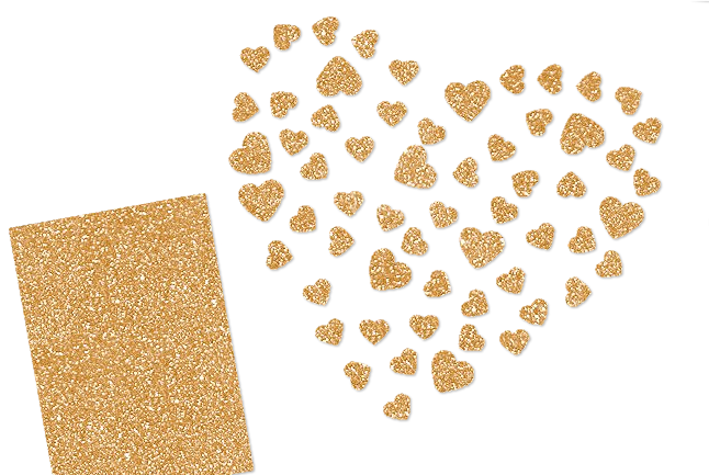 Glitzer Herzen-Set 60 Stück pink 