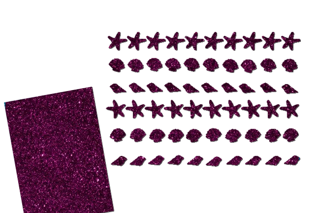 Glitzer Maritim Set  - Seesterne Muscheln Schnecken